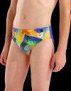 B ARENA STICKER SWIM BRIEFS 850-NEON BLUE-MULTI